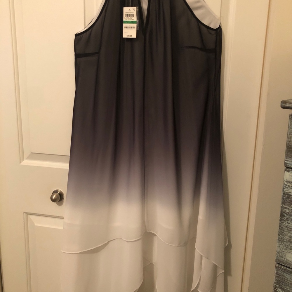 Ombré blue and white INC handkerchief dress